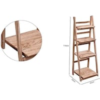 Picture of Foldable Wooden Stand Four Layers Flowers Rack Book Shelves Storage Stand Home Indoor/Outdoor Decoration