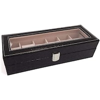 Picture of 6 Piece Black Pu Croco Leather Watch Organizer Box