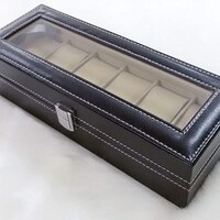 Picture of Wristwatch Bracelet Cushion Storage Box, 6 Slot, Black