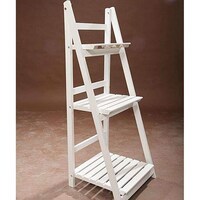 Picture of Wooden Shelves Foldable Rack Pot Stand 3 Layers, White