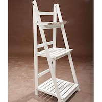 Picture of Wooden Shelves Foldable Rack 3 Layers, White