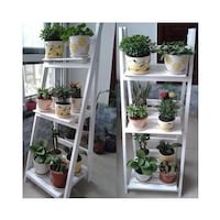 Picture of Wooden Shelves Foldable Rack 4 Layers, White