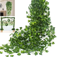 Picture of Artificial Ivy Faux Leaf Garland Screening Trellis Fence, 12 pcs