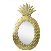 Picture of Light Up Life/Nordic Vintage Mirror, Gold Pineapple Mirror, Creative Living Room Mirror, Bedroom Entrance Mirror, Wall Mural Mirror, Wall Hanging Wooden Mirror.