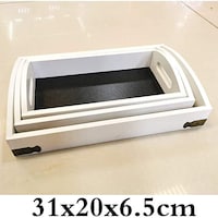 Picture of Three In One New Solid Wood Storage Box Storage Box Extra Wooden Crate Hollow Hollow Thick Wrap Angle Fruit Decor
