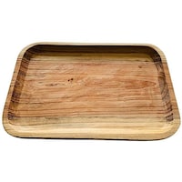 Picture of Ling Wei Modern Wooden Serving Tray, Brown