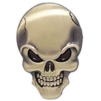 Picture of 3D Metal Skull Skeleton Logo Emblem Badge Sticker, Bronze