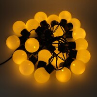 Picture of Da Zhong Ball LED 20 Bulb frost grobes black String Light, 33 feet, Warm White color