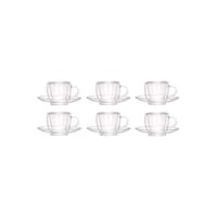 Picture of Double Wall Cup and Saucer Set, 12 pcs, Clear