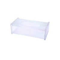 Picture of LIHAN Clear Acrylic Tissue Box Cover, Rectangle Disposable Paper Facial Holder , Bedroom Dresser, Countertop, Desk