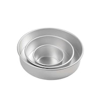 Picture of Aluminium Removable Bottom Cheese Cake Pan Set, Silver, Set of 3