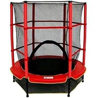 Picture of Kids Trampoline with Safety Net Enclosure, Red & Black, 4 ft