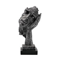 Picture of Thinking Face Sculpture, 35 cm, Black
