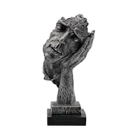 Picture of Thinking Face Sculpture, 14 cm, Black