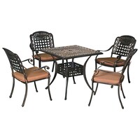 Picture of Outdoor Garden Square Shaped Dining Table, Copper Brown