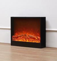 Picture of Built In Electric Fireplace With Remote Control, Black, AM60
