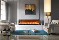 Picture of Built In Electric Fireplace With Remote Control, Black, AM150