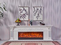 Picture of Built In Electric Fireplace With Remote Control, Off White, AM328S