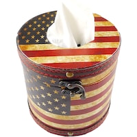Picture of American Flag Retro Leather Tissue Box