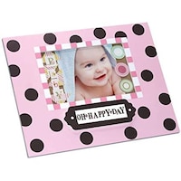 Picture of Baby Photo Frame Adorned With Polka Dots, Pink & Black