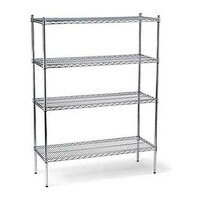 Picture of ZL 4 Tier Adjustable Chrome Wire Shelving Storage Shelves - 90 x 45 x 160cm