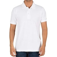 Picture of Sandhu Solid Collared T-shirt with Short Sleeves, White