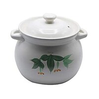 Picture of Ceramic Cooking Clay Pot, White & Green