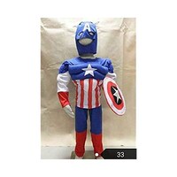 Picture of Boy's Muscle Captain America Superhero Fancy Costume Shield Mask