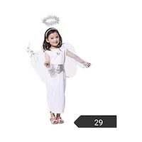 Picture of Enchantly Fairy Costume White Wings, Dress, Headpiece, Belt