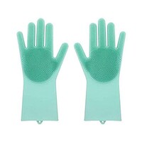 Picture of Reusable Silicone Heat Resistant Gloves with Wash Scrubber