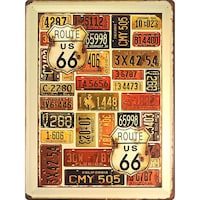 Picture of Car Plates Route 66 US Retro Metal Plate Tin Sign