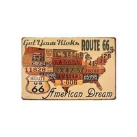 Picture of Route 66 American Dream Hanging Tin Sign Plate