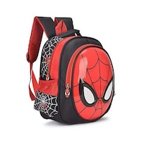 Picture of Stylish Polyester Kids Backpack, Black and Red