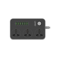 Picture of USB Power Strip with 3 AC Socket,  Black and Grey 