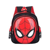 Picture of Kids Spiderman Printed Backpack 12 inch, Red & Black
