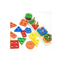 Picture of Wooden Geometric Shape Stacking Blocks