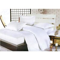 Picture of Elegant Cotton King Size Bedding Set, 220 X 240 cm,  White