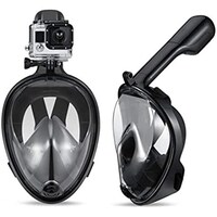 Picture of Anti Fog Detachable Dry snorkeling Full Face Mask Set, Black, L