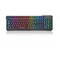 Picture of Gaming Keyboard,RGB Backlit Wired Keyboard 104 Keys Waterproof Durable Adjustable Ergonomic USB Wired Keyboard,for Gaming PC Home Office,Plug & Play
