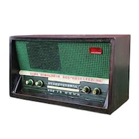 Picture of Dubayvintage Retro Iron Radio Model Book Case, Brown & Green
