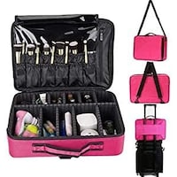 Picture of Professional Makeup Bag with Adjustable Dividers, Pink