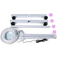 Picture of Adjustable Facial Magnifying Lamp with Wheels, White