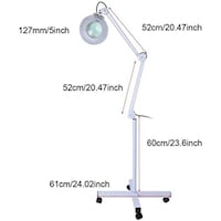 Picture of Adjustable Facial Magnifying Lamp with Wheels, White