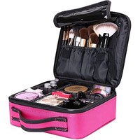 Picture of Makeup Storage Bag with Adjustable Dividers, Pink