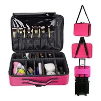 Picture of Makeup Brush Bag Cosmetic Pouch Storage Handle Organizer Travel, Pink