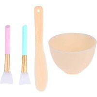 Picture of Minkissy DIY Face Mask Mixing Bowl Set with Brush and Spoon, 4 pcs