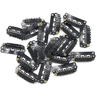 Picture of U-Shaped Hair Extension Wig Snap Clips, Small, Black, 20 pcs