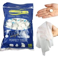 Picture of Disposable Magic Compressed Cotton Towel, White, 100 pcs