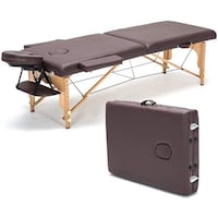 Picture of VIYA Lightweight Wooden Adjustable Massage Table, Brown