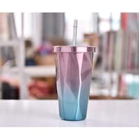 Picture of Chrome Tumbler with Straw and Lid, A1, 480ml, Pink & Blue